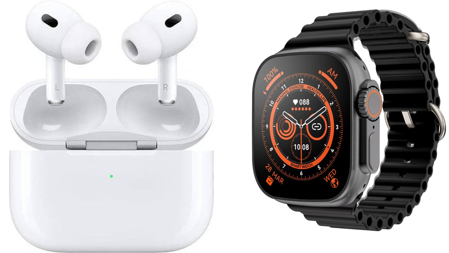 Smartwatch Ultra + Auriculares Inalámbricos Pro 2ª Generación