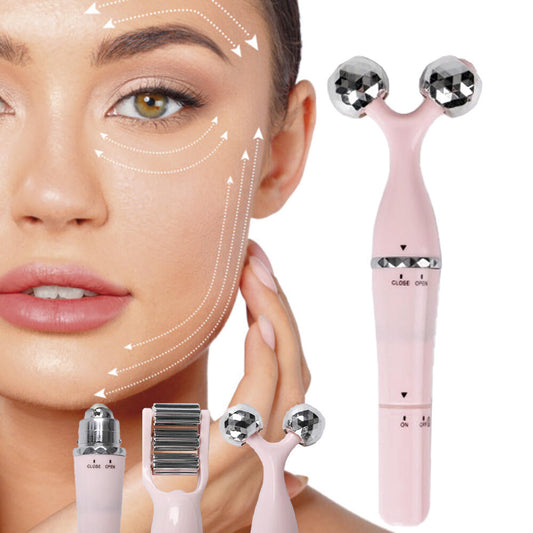 Rodillo Facial de Microcorriente 3 en 1 para Rostro y Cuerpo